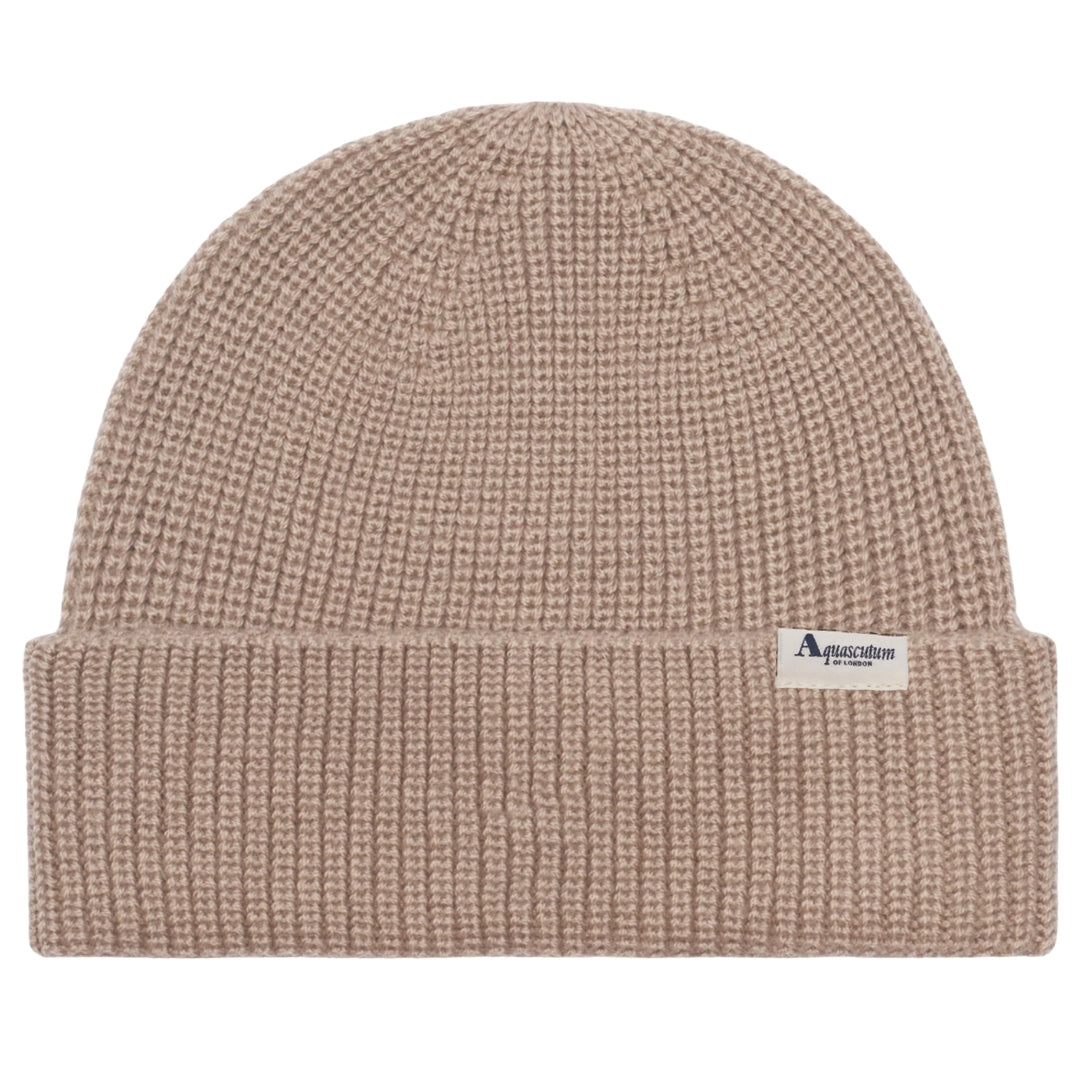 Aquascutum Active Logo Beige Beanie Hat