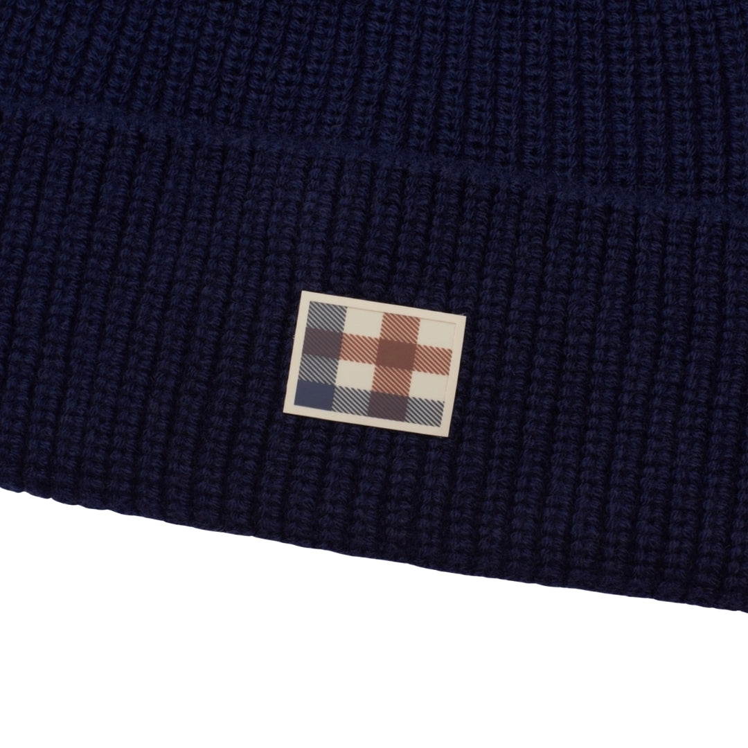 Aquascutum Active Active Label Beanie Navy Navy Blue Beanie Hat One Size