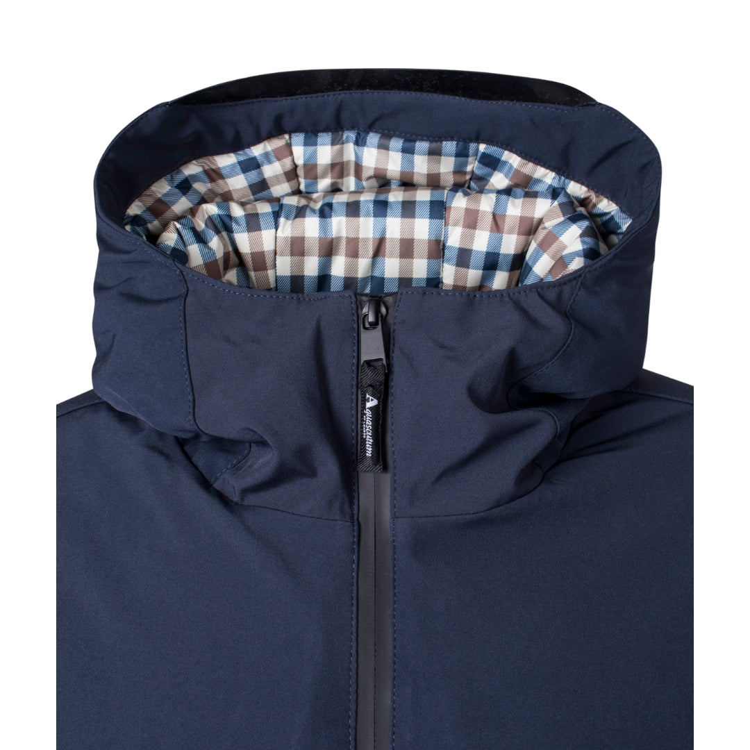 Aquascutum Active Plain Hooded Navy Blue Jacket