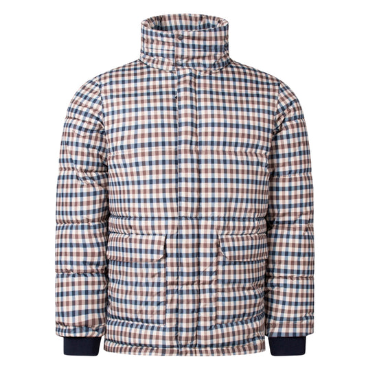 Aquascutum ACTIVE PUFFER JACKET CHECK FW23 JK010 28 Beige Check Jacket Mens S