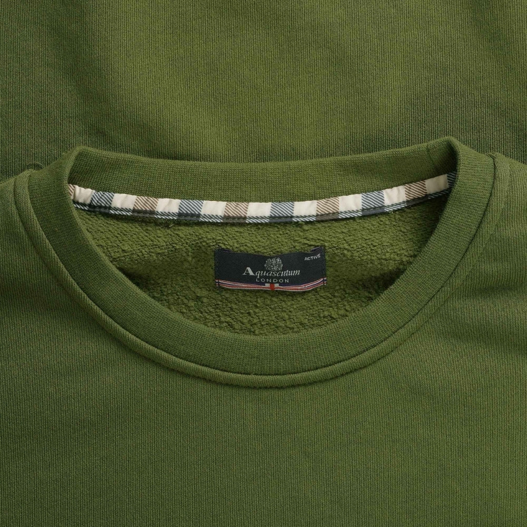 Aquascutum Active Active Big Logo Crew Neck Fleece Army Green M