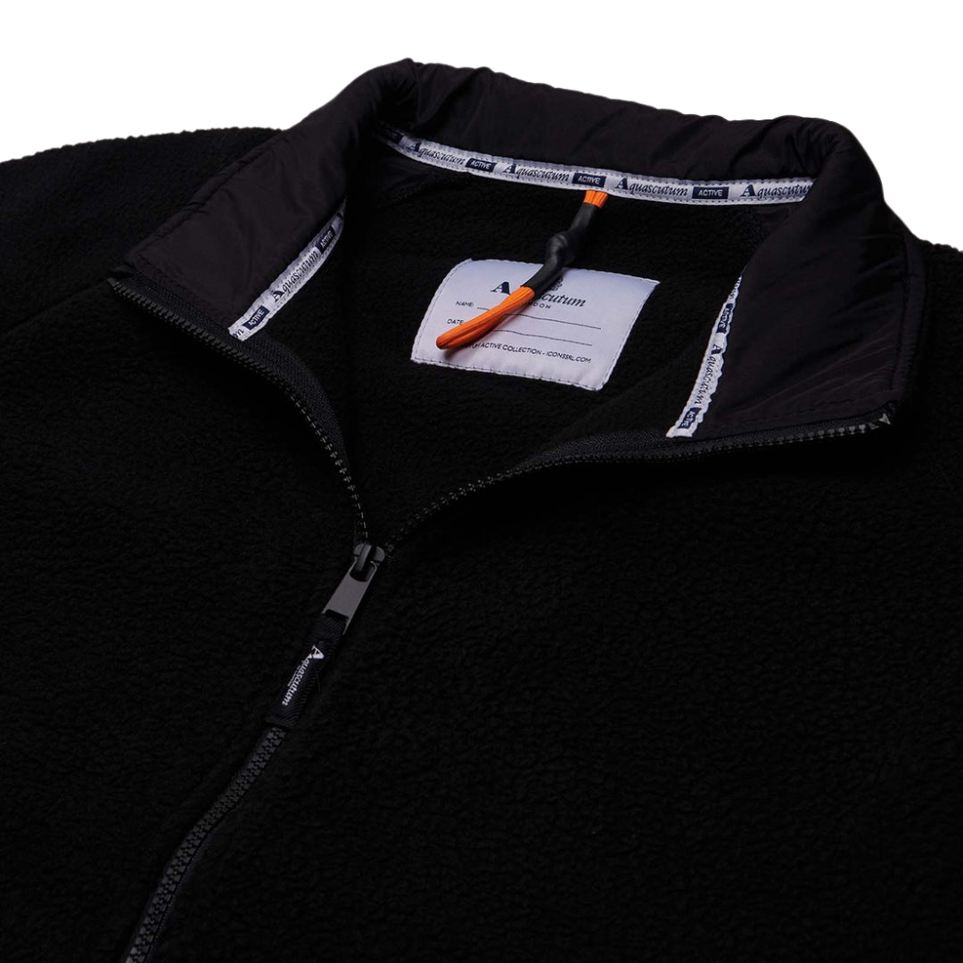 Aquascutum ACTIVE ONE COLOR SHERPA FW23 RF002 16 Black Sherpa Jacket Mens M