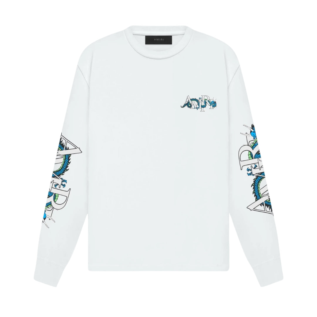 Amiri LNY Dragon Long Sleeve White T-Shirt M