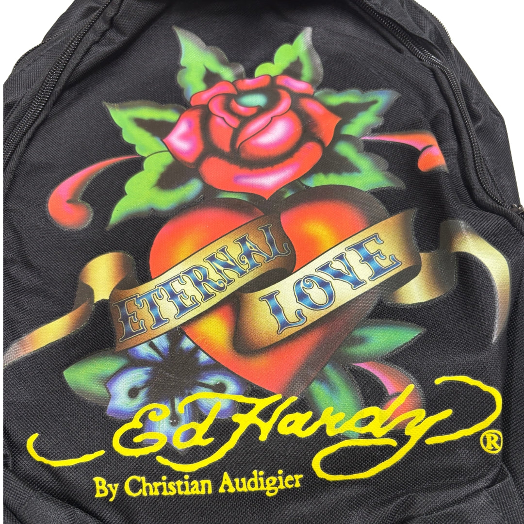 Ed Hardy Black Backpack Eternal Love Kids Bag