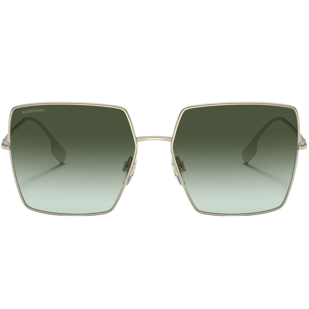 Burberry Daphne Green Square Lens Gold Sunglasses