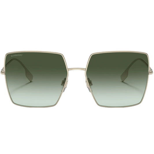 Burberry Daphne Green Square Lens Gold Sunglasses