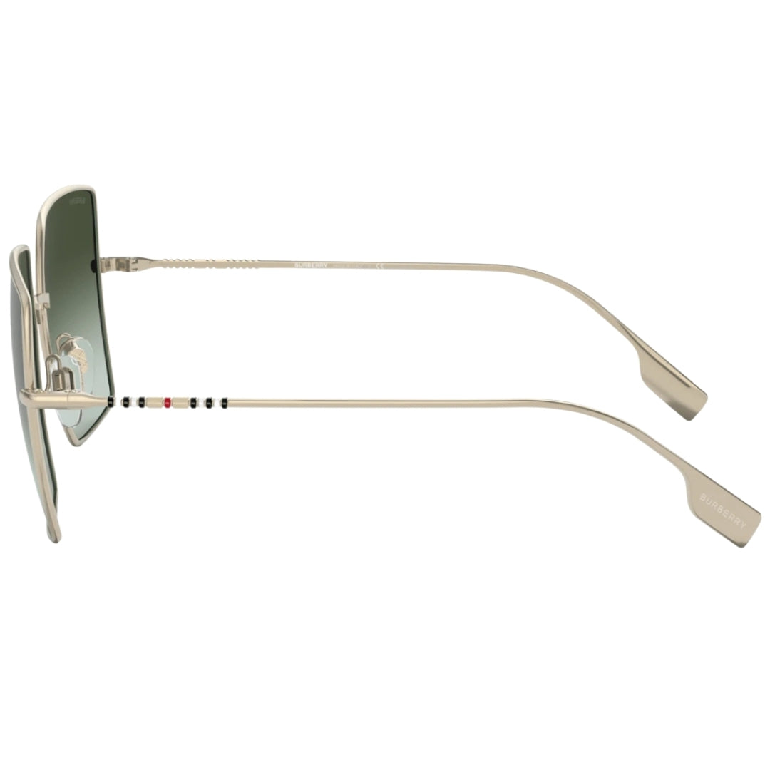 Burberry Daphne Green Square Lens Gold Sunglasses