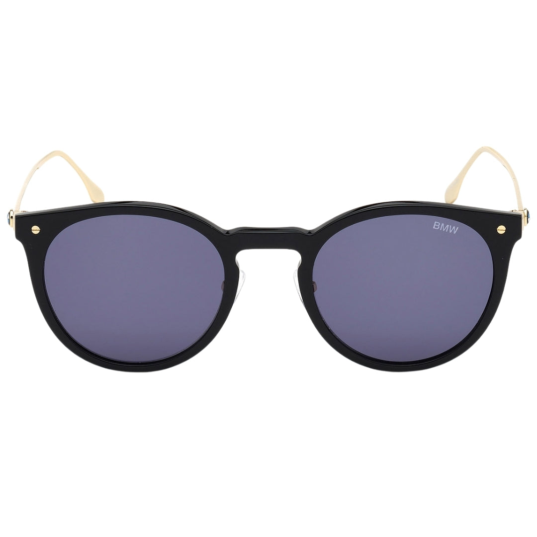 BMW Shiny Black Framed Blue Lens Sunglasses