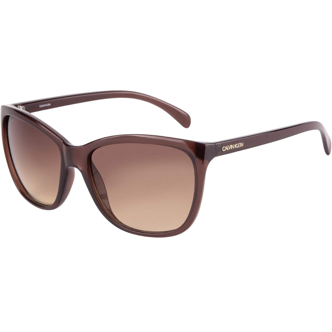 Calvin Klein Milky Brown Frame Brown Gradient Lensed Sunglasses