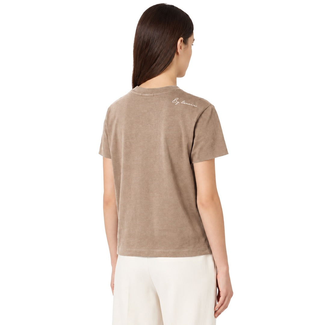 By Lanvin Shoulder Logo Taupe T-Shirt XS