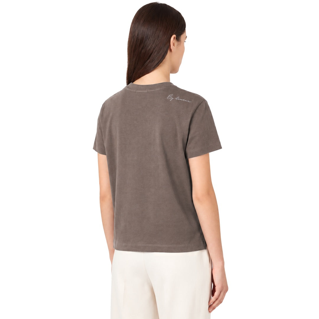By Lanvin Shoulder Logo Brown T-Shirt XS