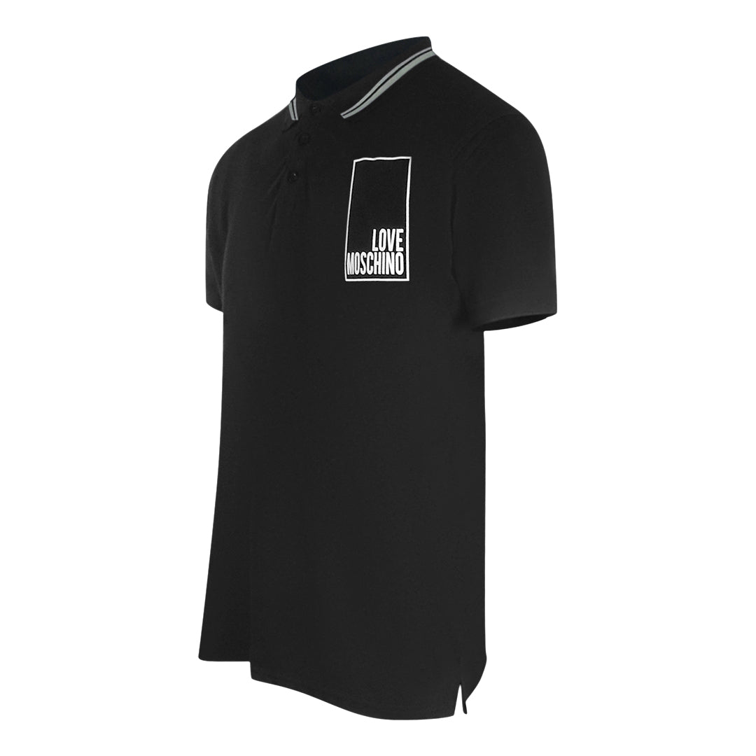 Love Moschino Box Logo Black Polo Shirt