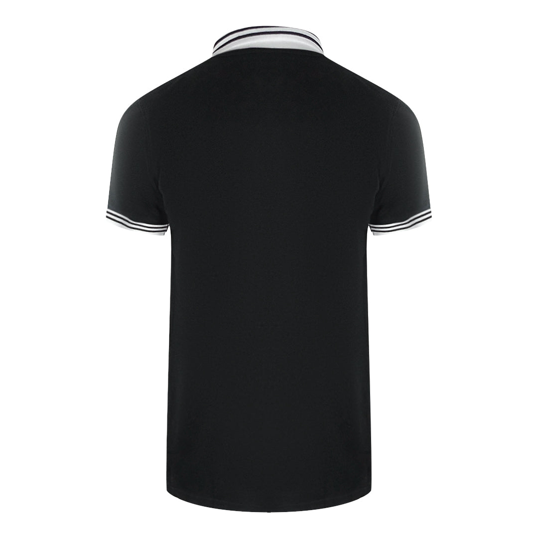 Love Moschino Twin Tipped Collar Love Logo Black Polo Shirt