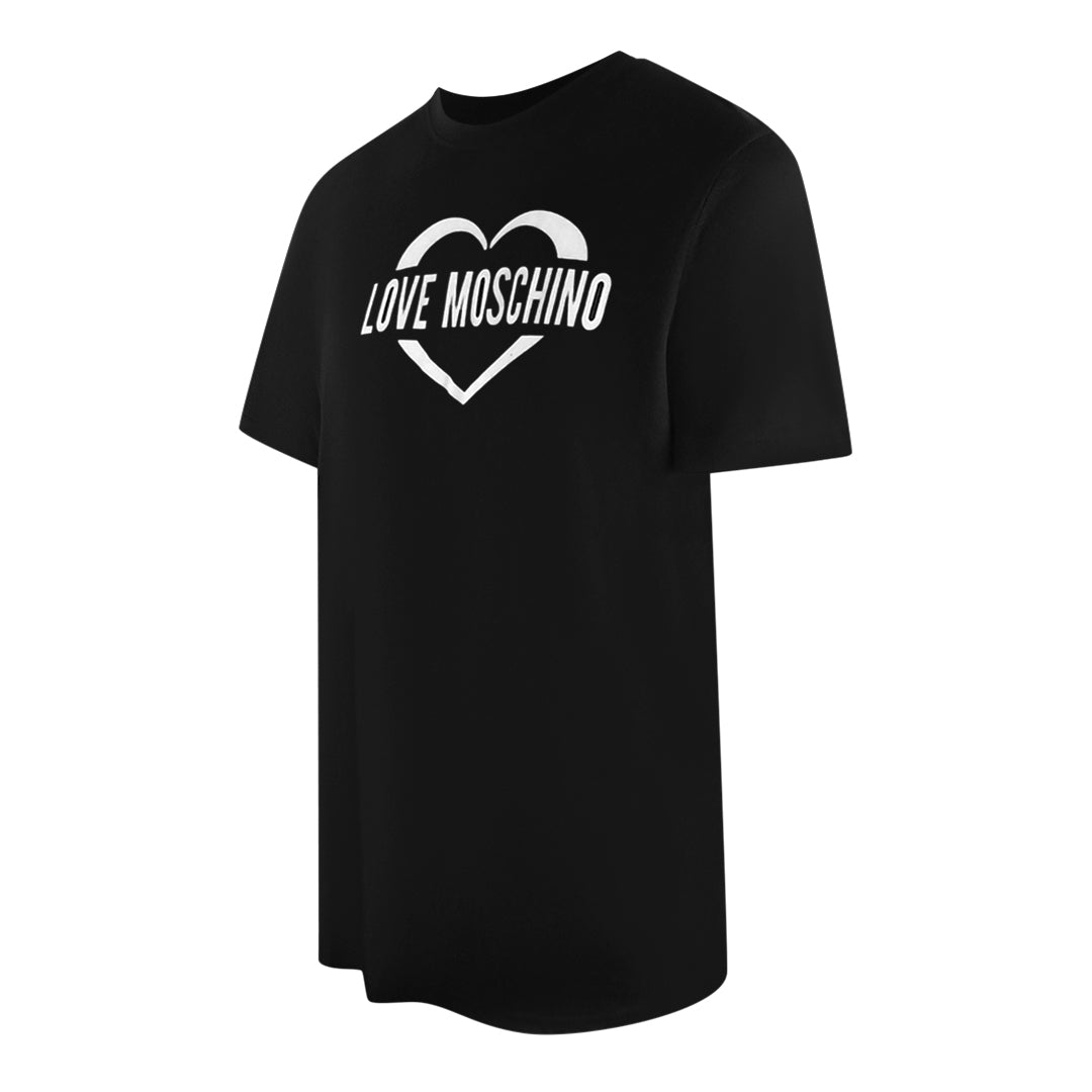Love Moschino Bold Heart Logo Black T-Shirt - Nova Clothing