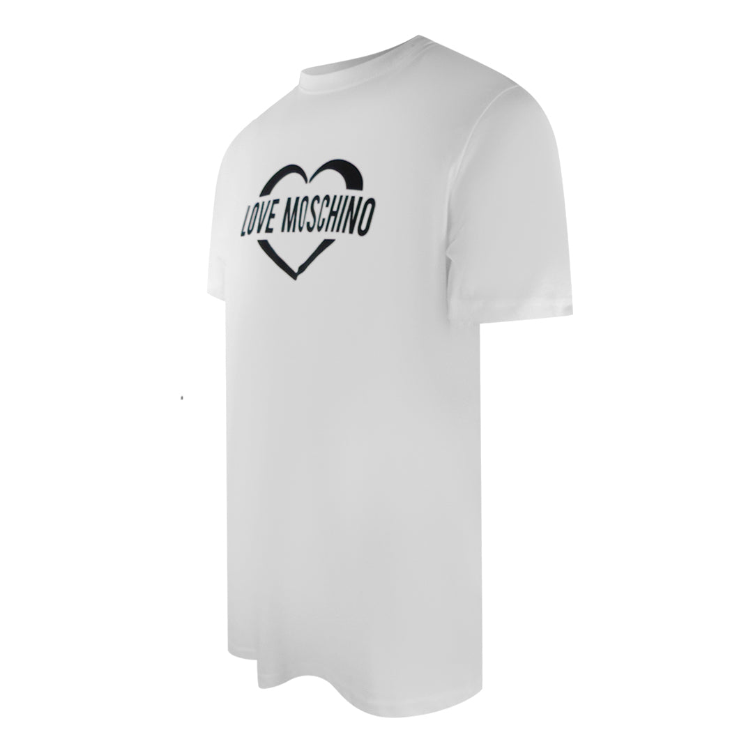 Love Moschino Bold Heart Logo White T-Shirt
