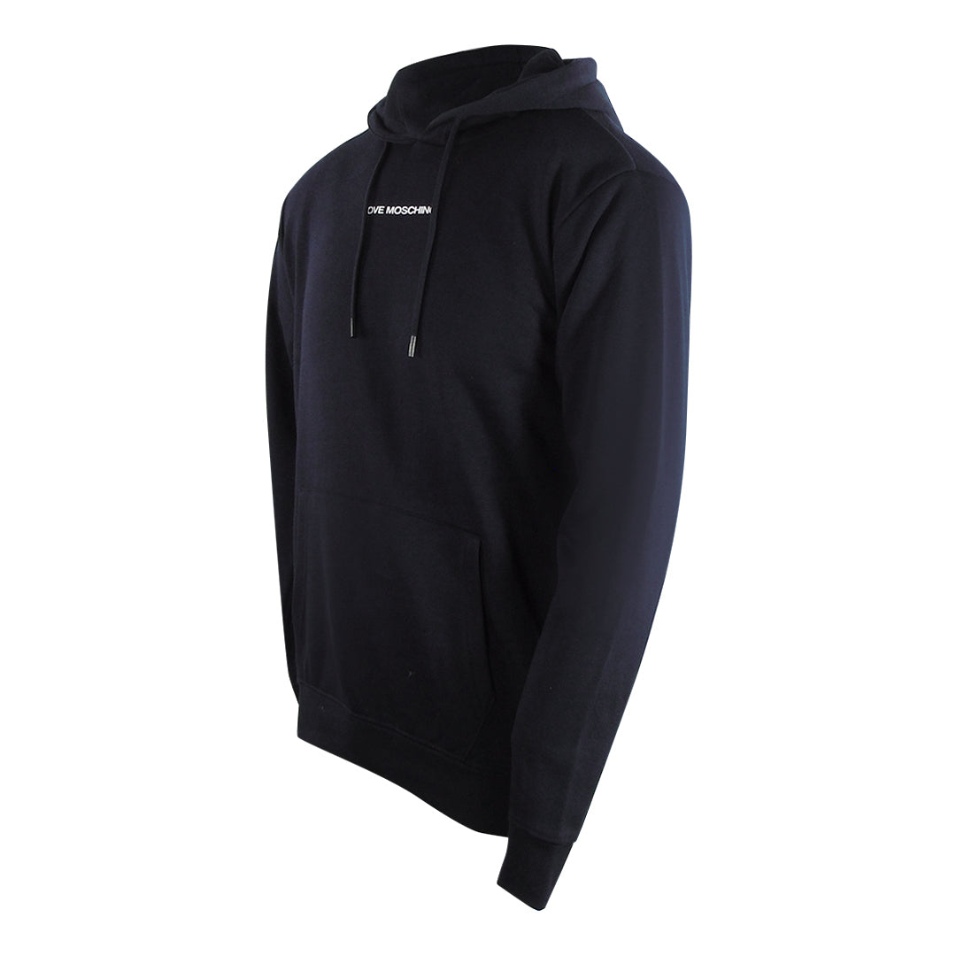 Love Moschino Plain Logo Black Hoodie
