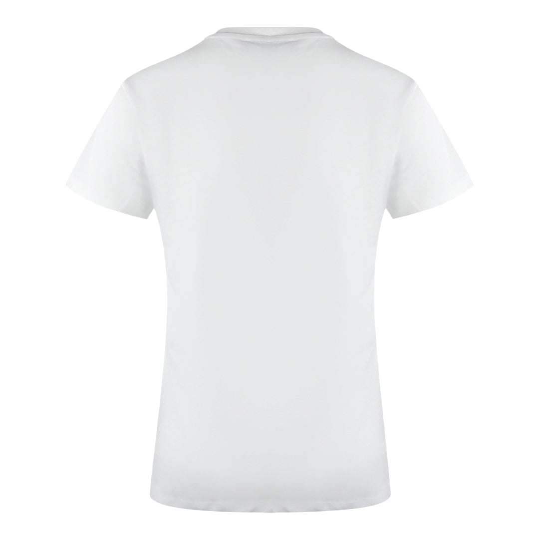 Love Moschino Shiny Heart Logo White T-Shirt