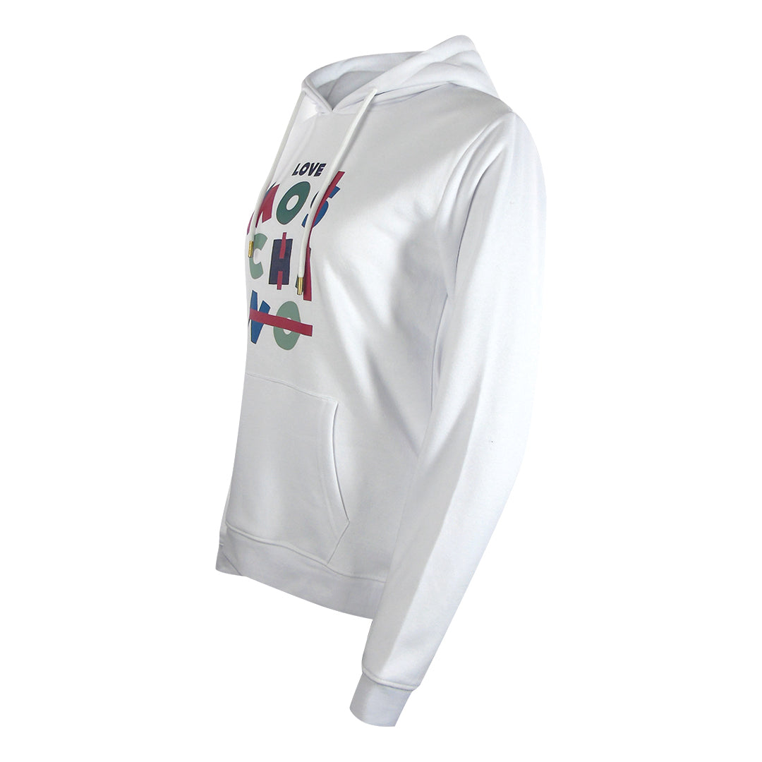 Love Moschino Jumble Logo White Hoodie
