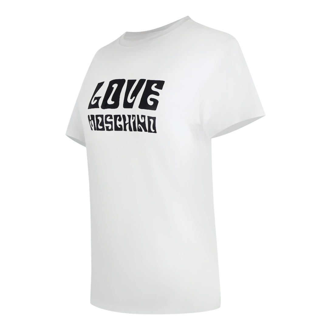 Love Moschino Bold Logo White T-Shirt - Nova Clothing