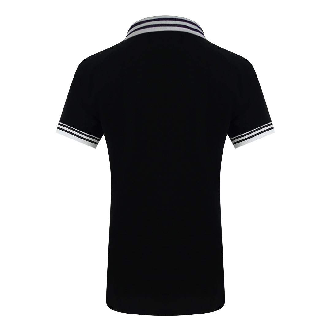 Love Moschino Silver Heart Logo Black Polo Shirt