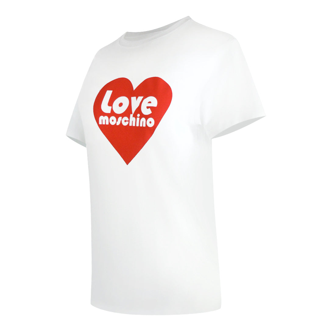 Love Moschino Heart Logo White T-Shirt - Nova Clothing