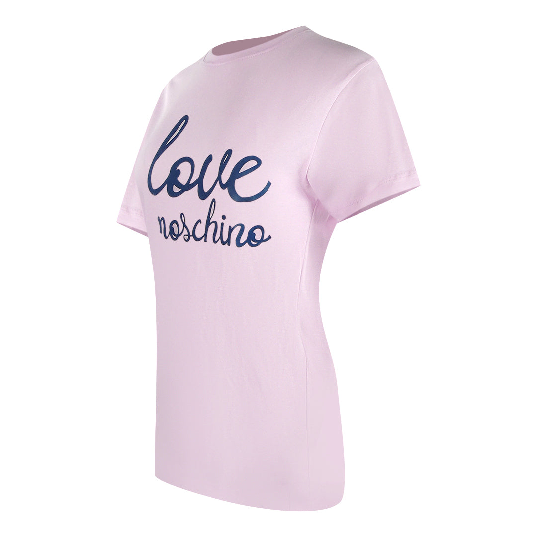 Love Moschino Cursive Logo Pink T-Shirt - Nova Clothing