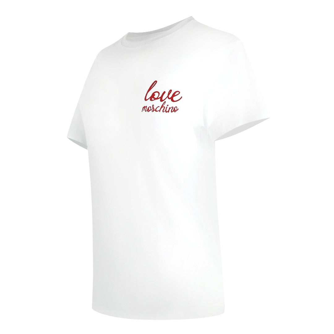 Love Moschino Small Logo White T-Shirt - Nova Clothing