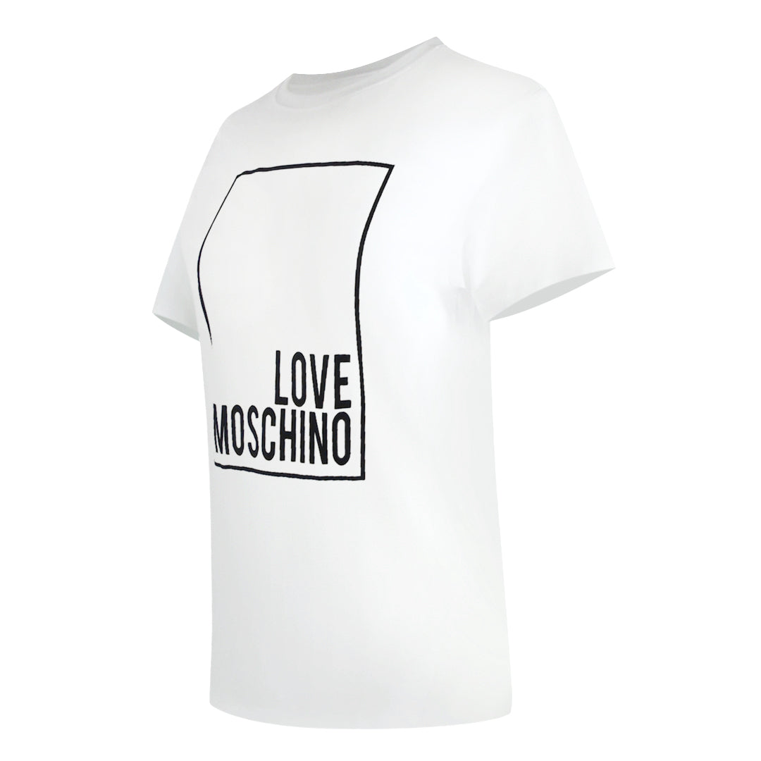Love Moschino Box Logo White T-Shirt - Nova Clothing