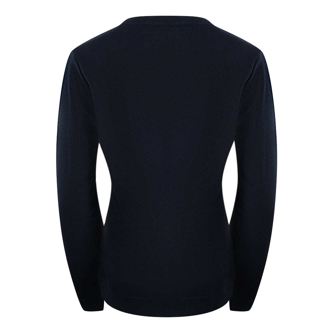 Love Moschino Navy Blue Long Sleeve T-Shirt Small White Logo