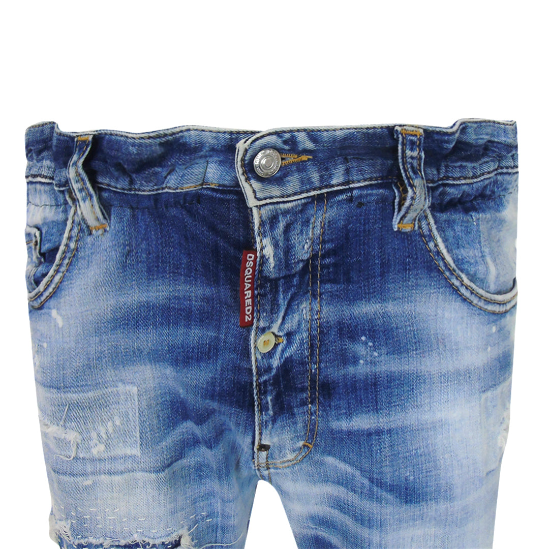 Dsquared2 Big Brother Jean Reinforced Destroyed Denim Blue Jeans
