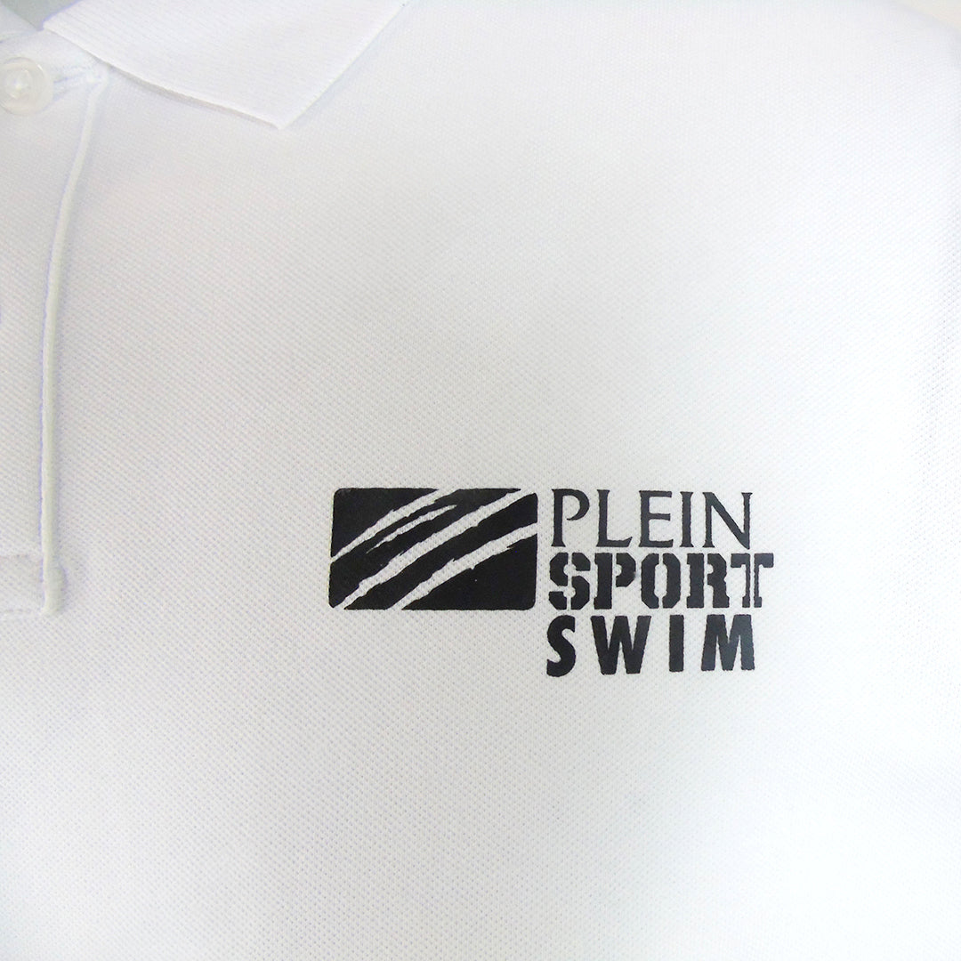 Plein Sport Classic Logo Stretch White Polo Shirt