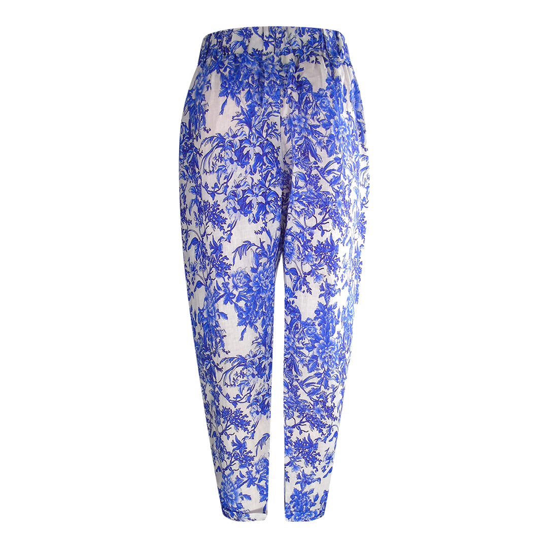 Inoa Fashion Blue Orchird Blue Floral Tuxedo Trousers