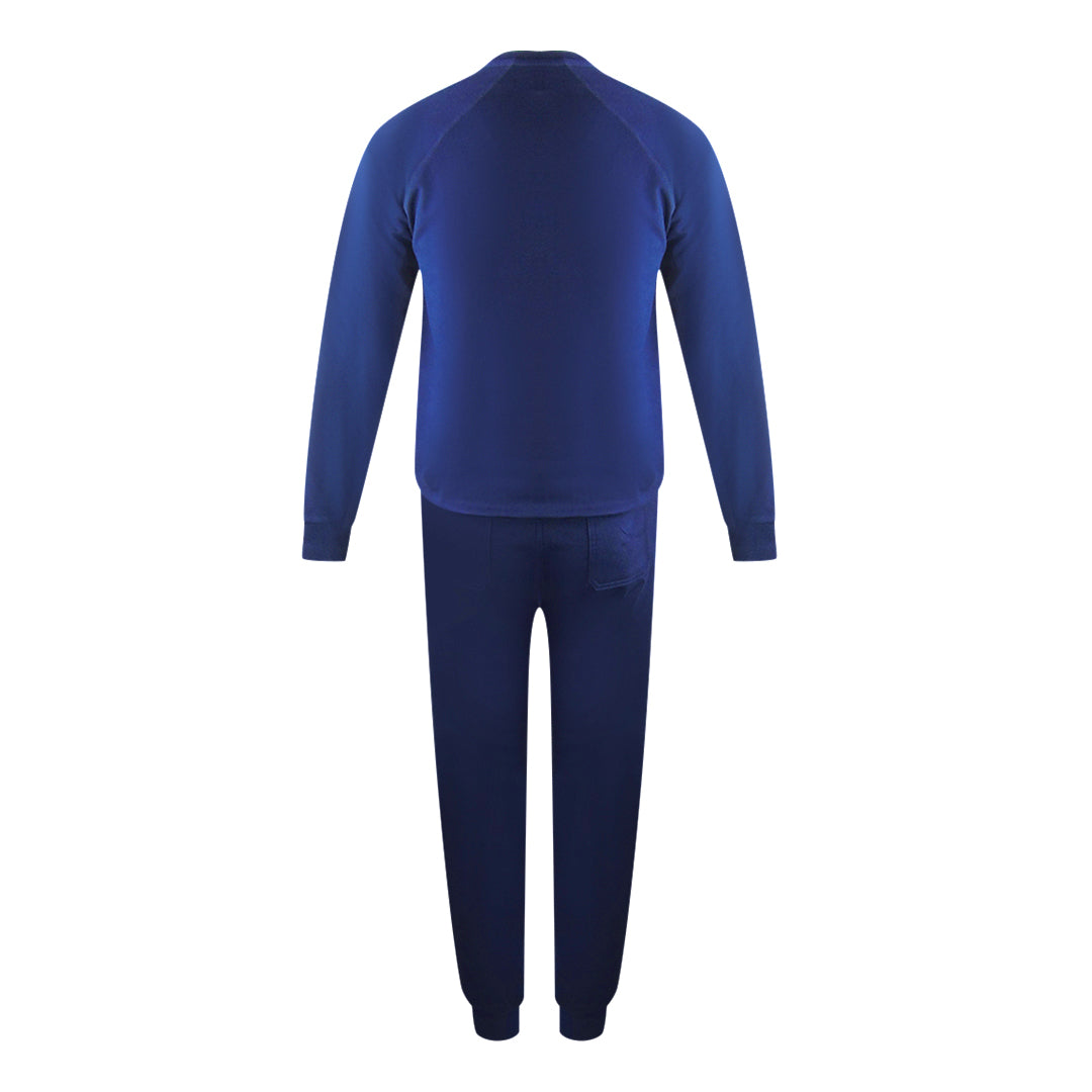 Aquascutum Old School Crewneck Navy Blue Track Pants Set