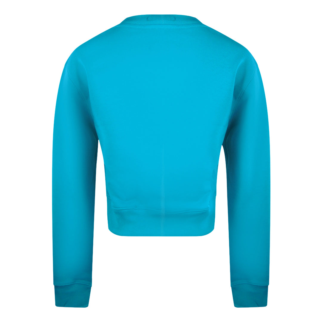 Moschino Couture Logo Turquoise Blue Sweatshirt