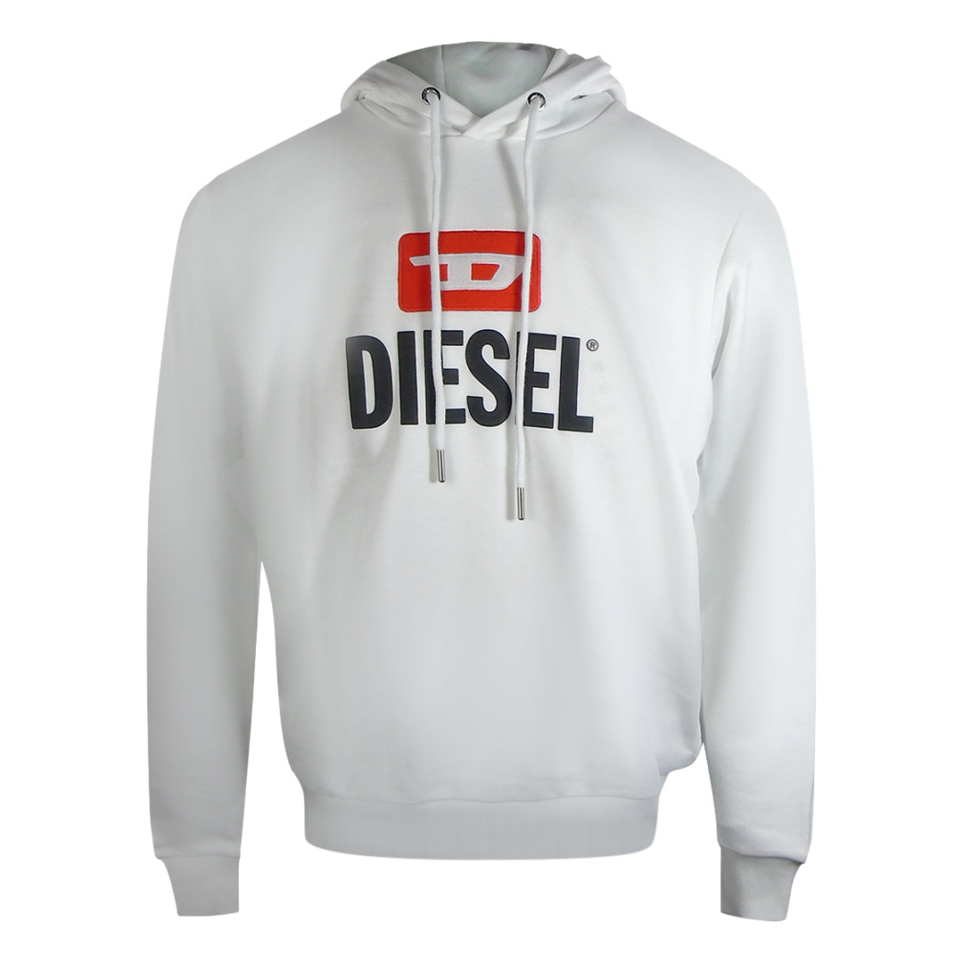 Diesel New D Logo White Hoodie