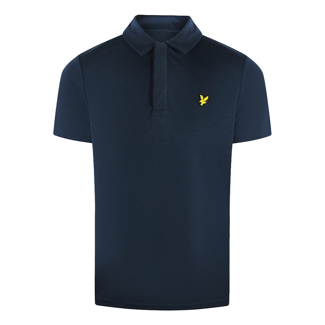 Lyle & Scott Textured Navy Blue Polo Shirt