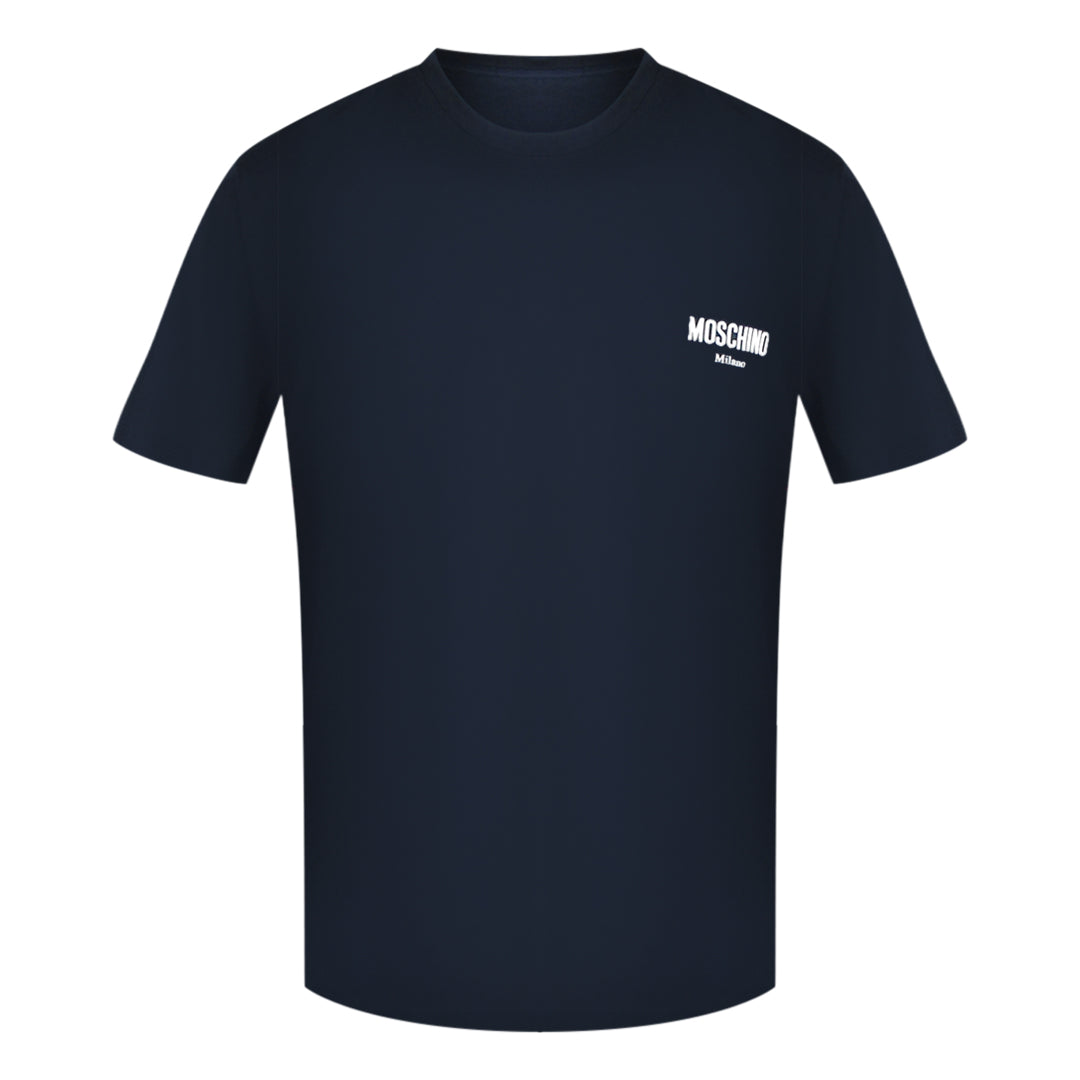 Moschino Milano Logo Navy Blue T-Shirt
