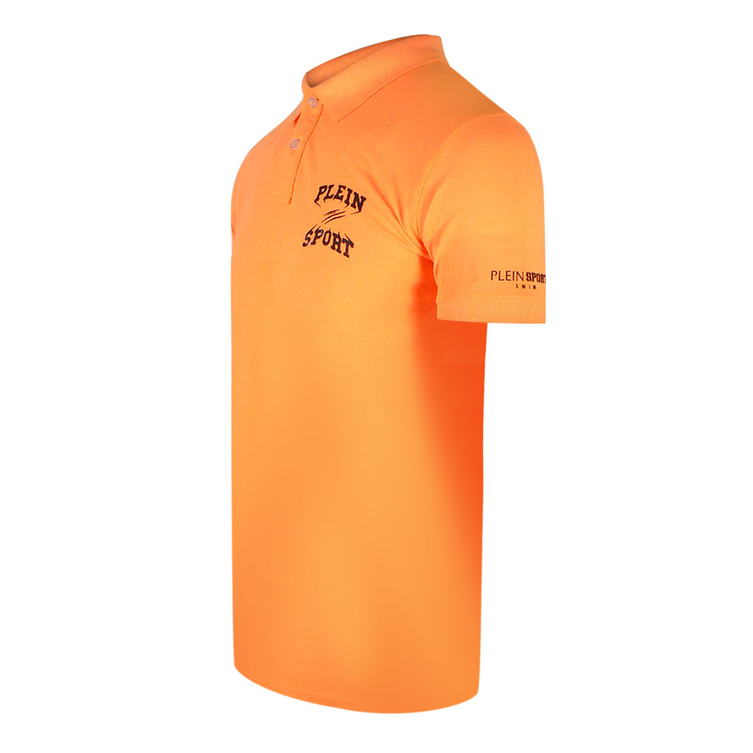 Plein Sport Bold Logo Orange Polo Shirt