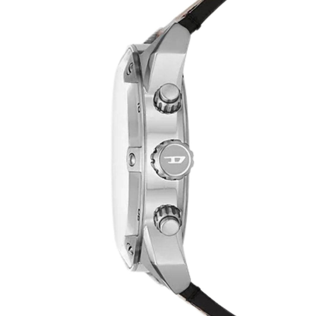Diesel Brown Leather Strap Silver Watch