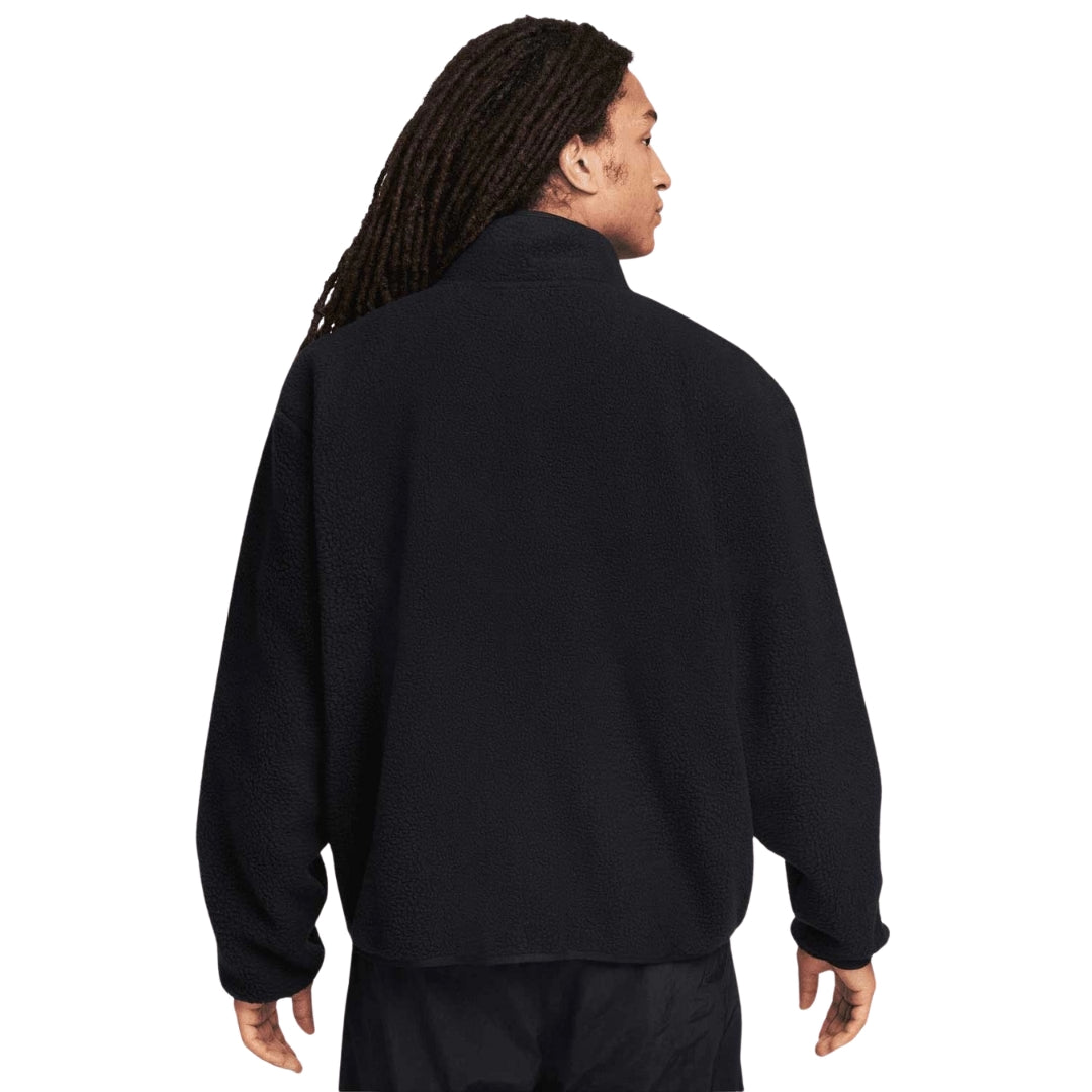 NIKE FB8386 010 Sherpa Fleece Jacket BLACK FLEECE ZIP TOP MENS M