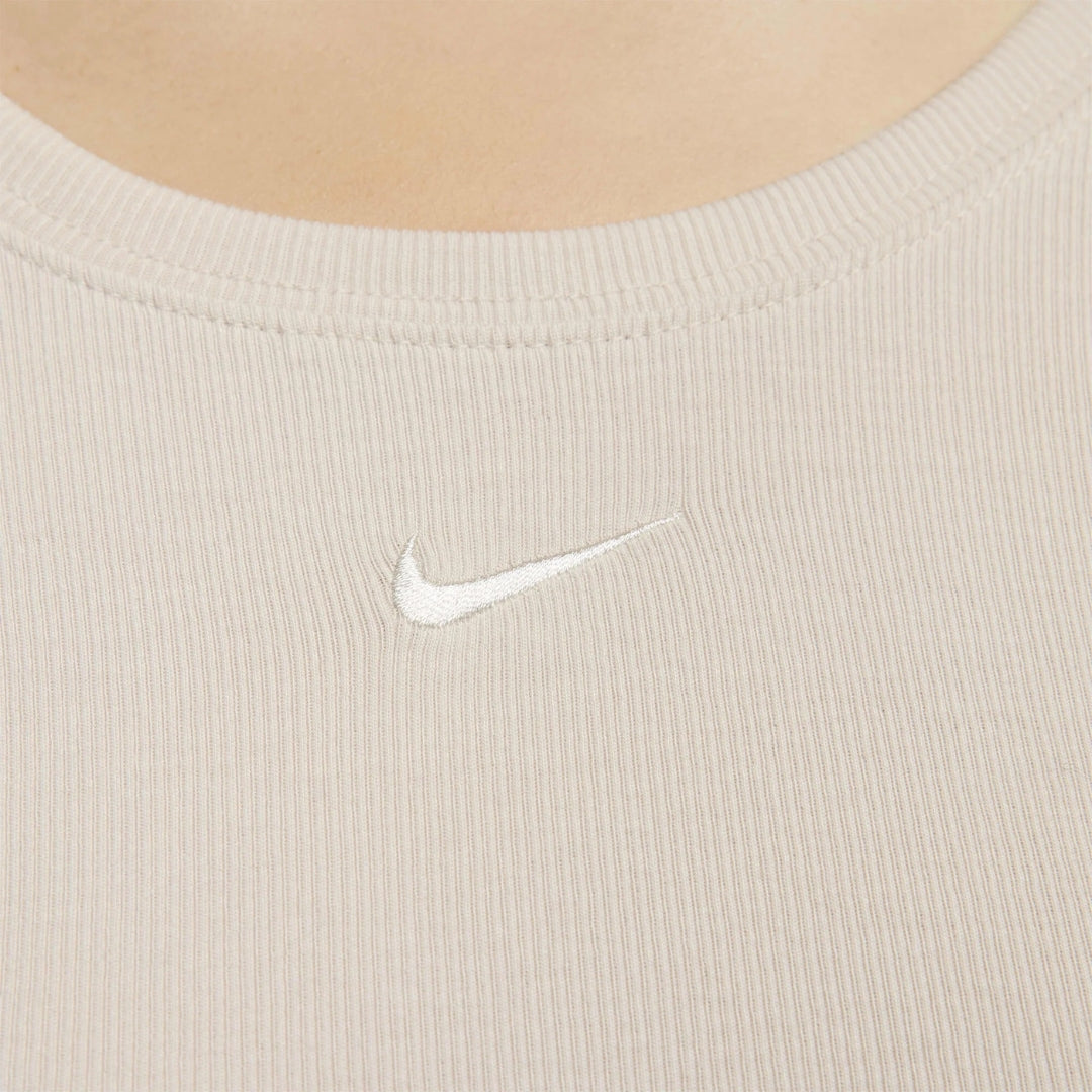 Nike Women's Tight Scoop-Back Mini-Rib Light Orewood Brown Top XS