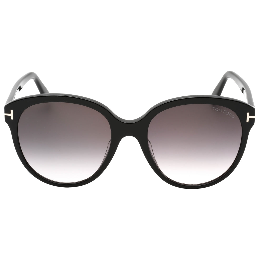 Tom Ford Gradient Smoke Lensed Shiny Black Plastic Sunglasses One Size