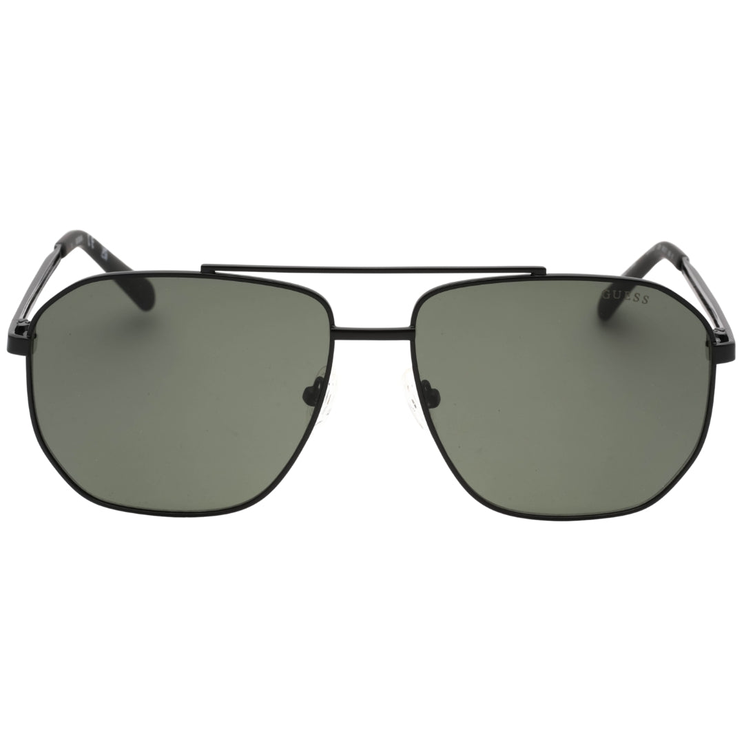 Guess Green Lens Matte Black Sunglasses