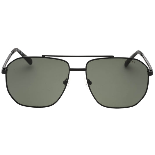 Guess Green Lens Matte Black Sunglasses