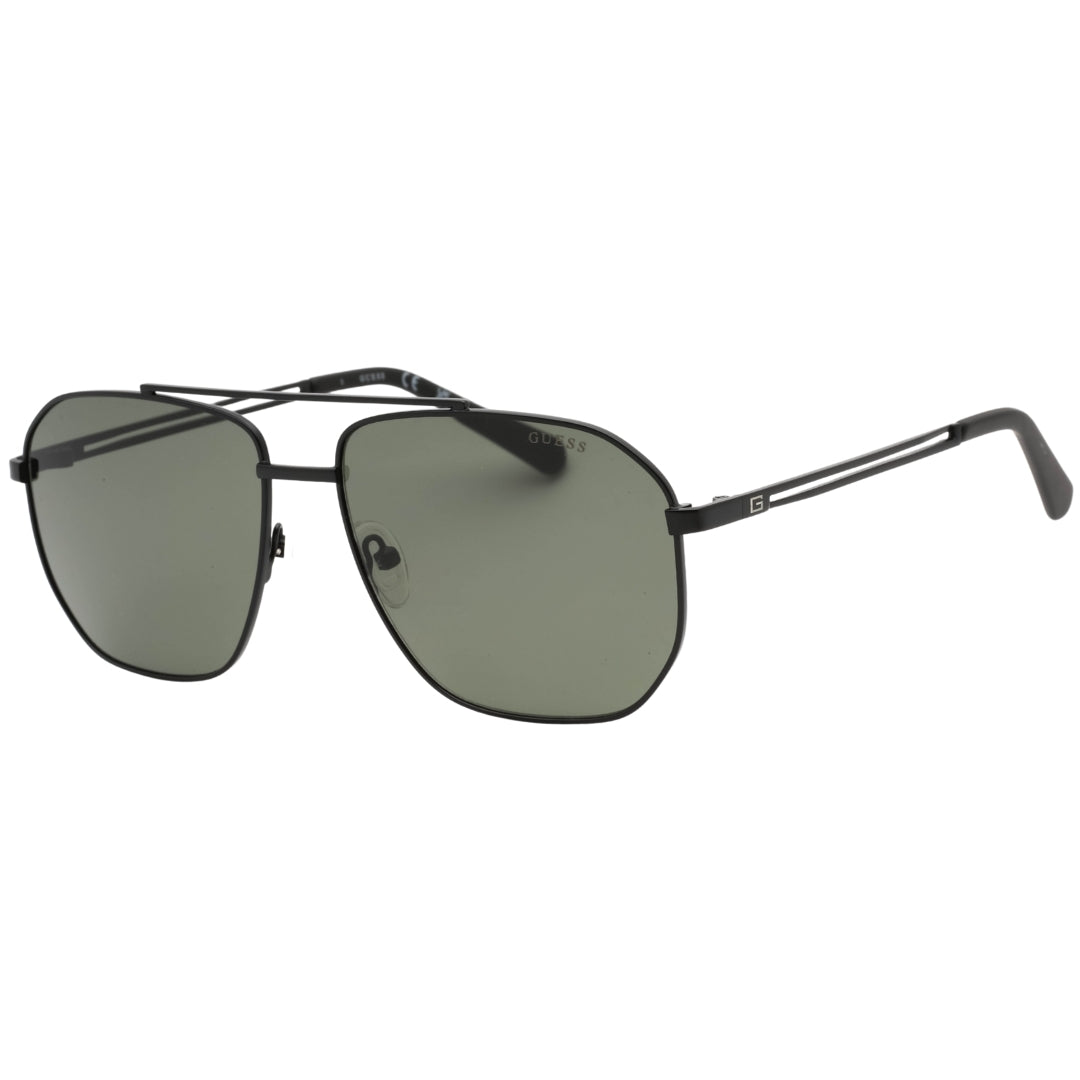Guess Green Lens Matte Black Sunglasses