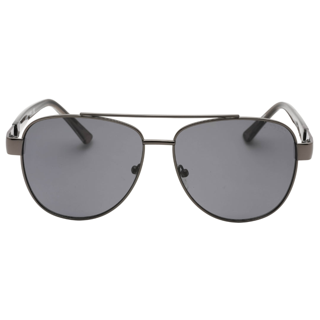 Guess Smoke Lens Shiny Gunmetal Silver Sunglasses