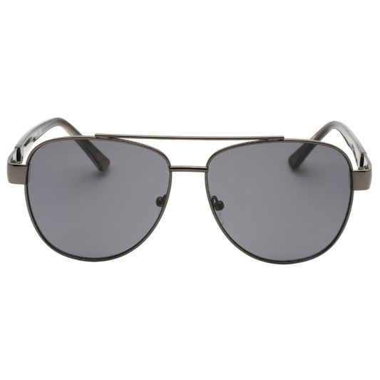 Guess Smoke Lens Shiny Gunmetal Silver Sunglasses