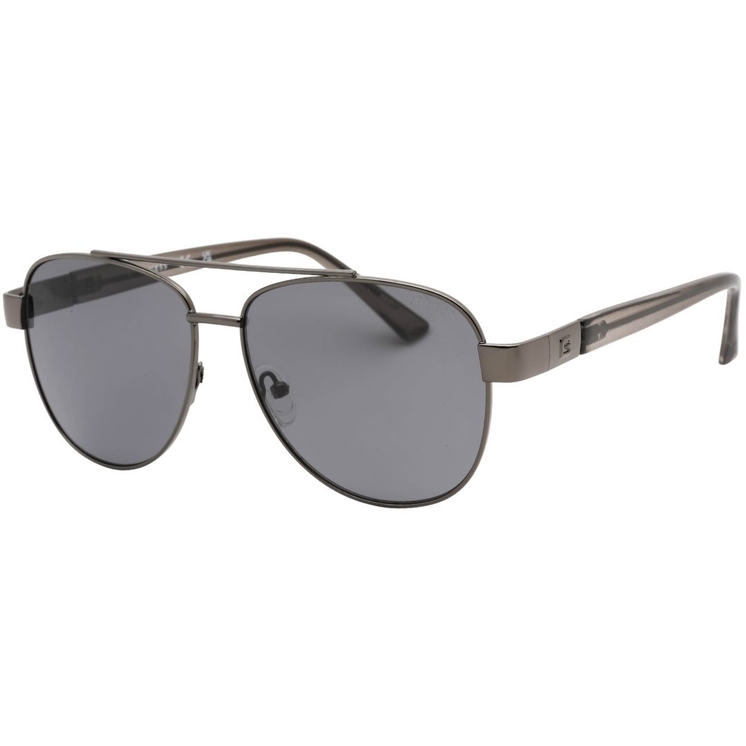 Guess Smoke Lens Shiny Gunmetal Silver Sunglasses