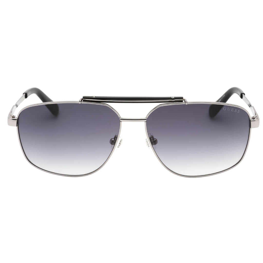 Guess Gradient Smoke Lens Shiny Dark Silver Sunglasses
