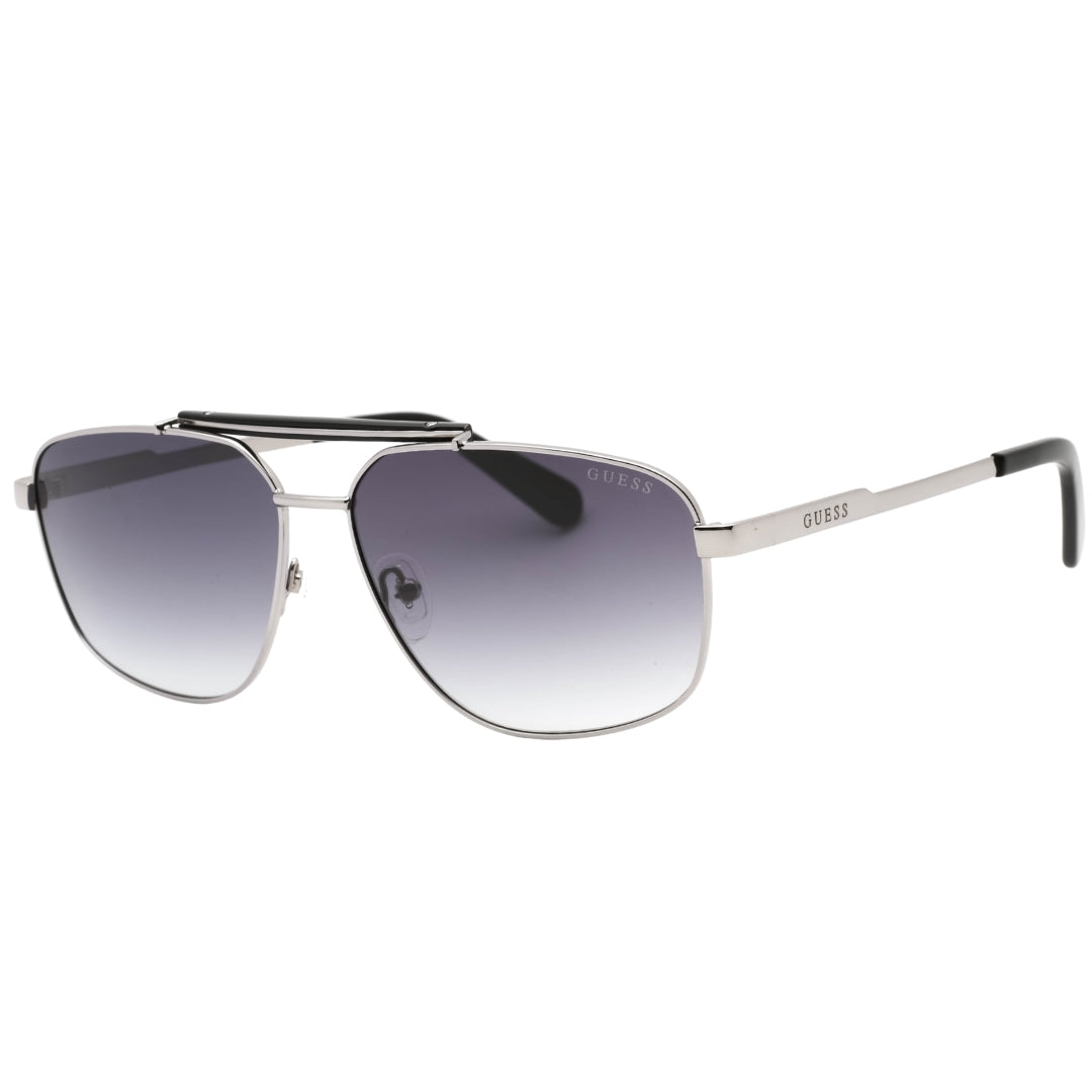 Guess Gradient Smoke Lens Shiny Dark Silver Sunglasses